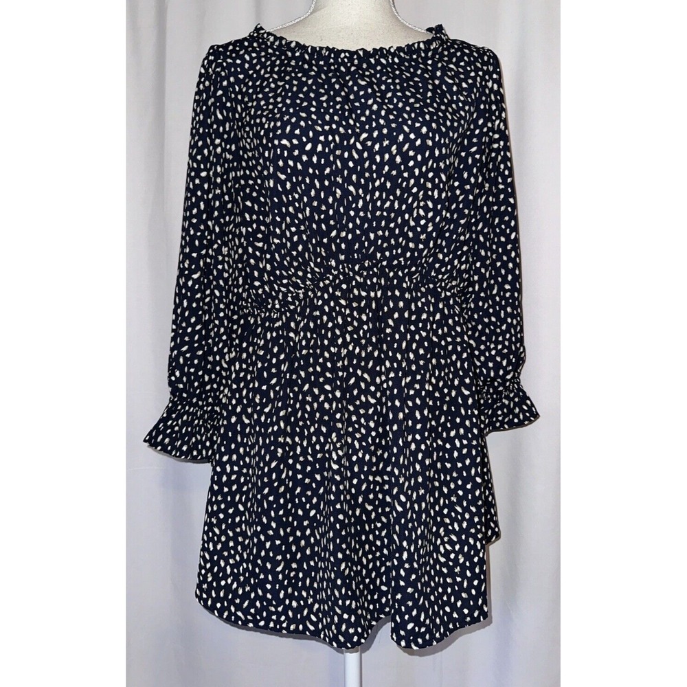 Isabel Maternity Top‎ Size L Peasant Sleeves Elastic High Waist 100% Polyester